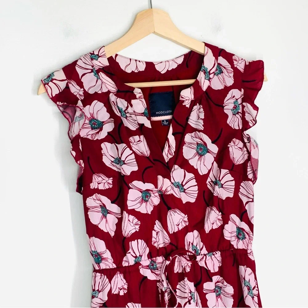 Modcloth As You Love It Floral Ruffle Dress Size Small
